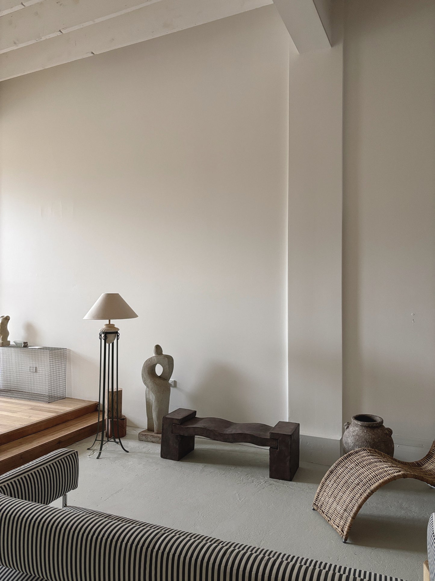 Sculptural Textured Wavy Bench