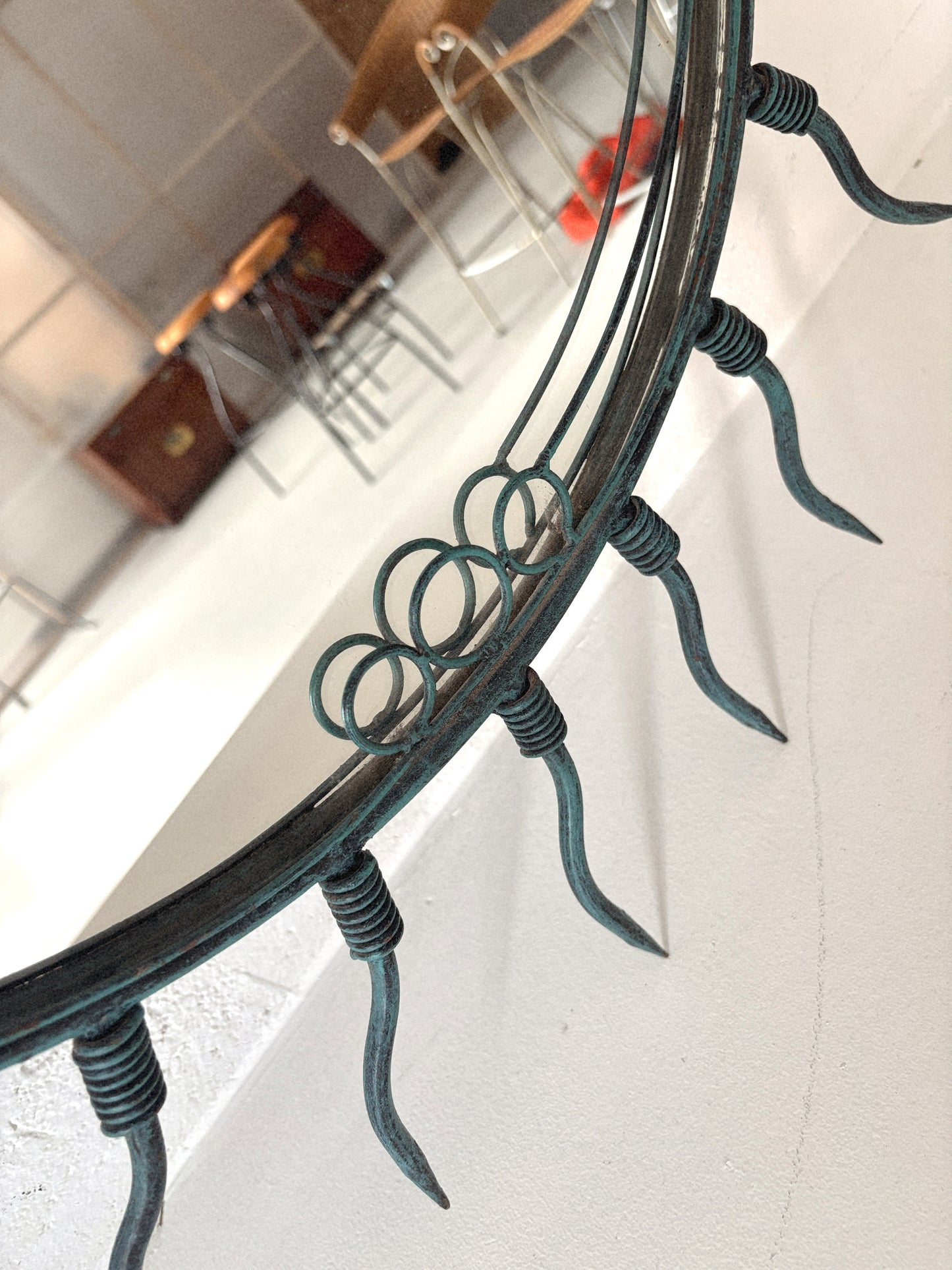 Wrought Iron Sun Mirror