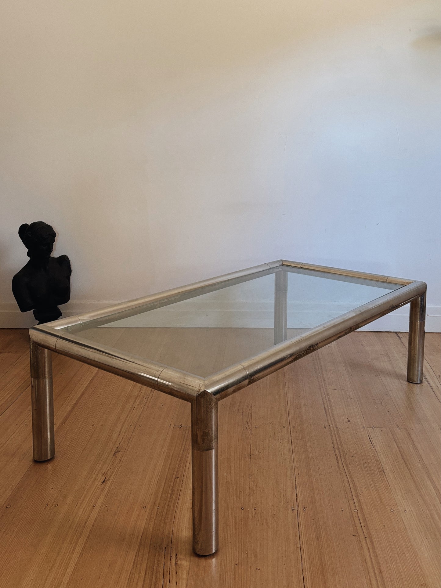 Vintage Chunky Chrome Coffee Table