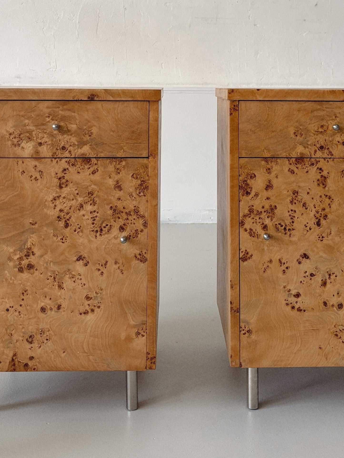 Rectangular Burl Bedside Tables