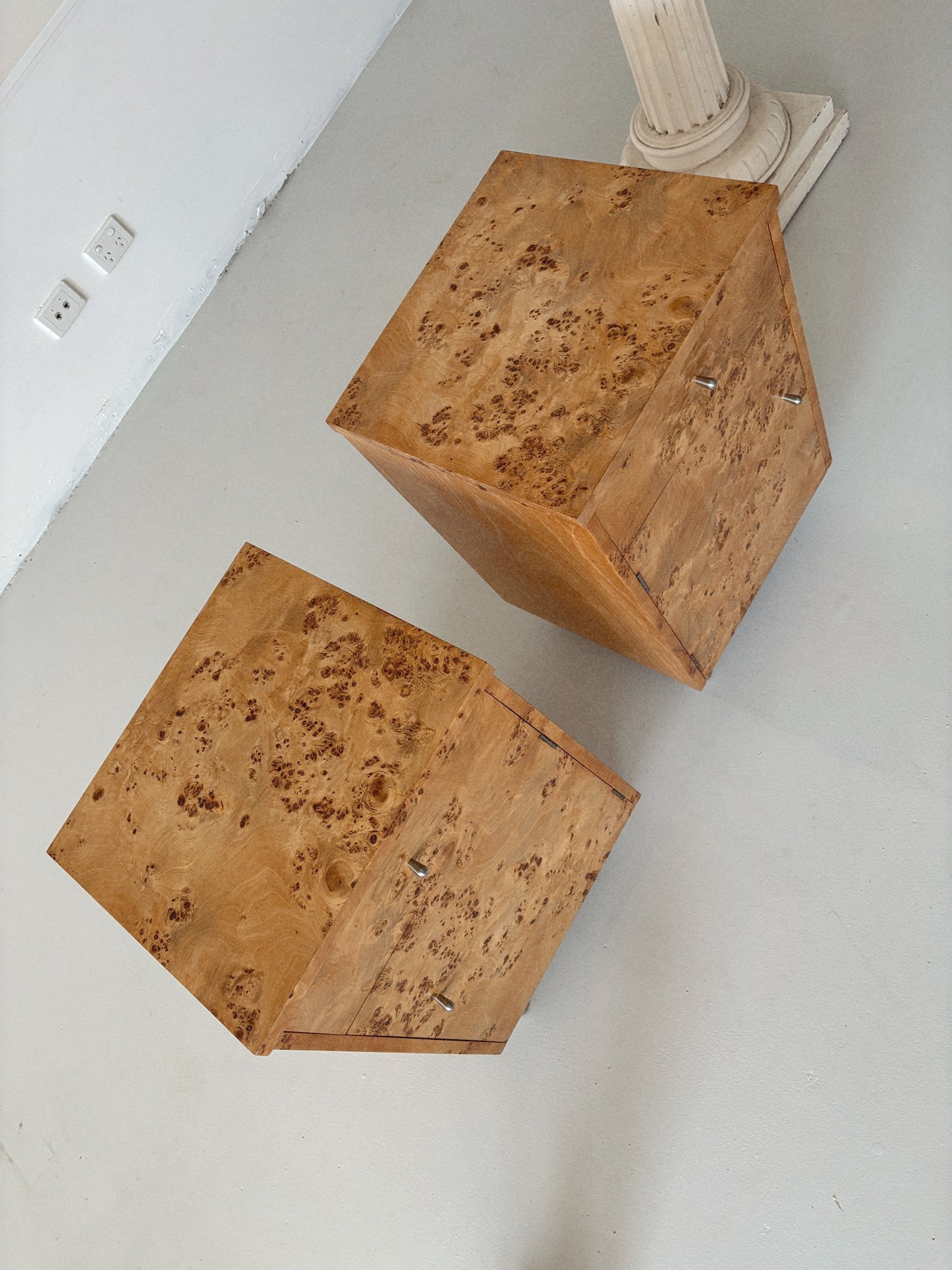 Rectangular Burl Bedside Tables
