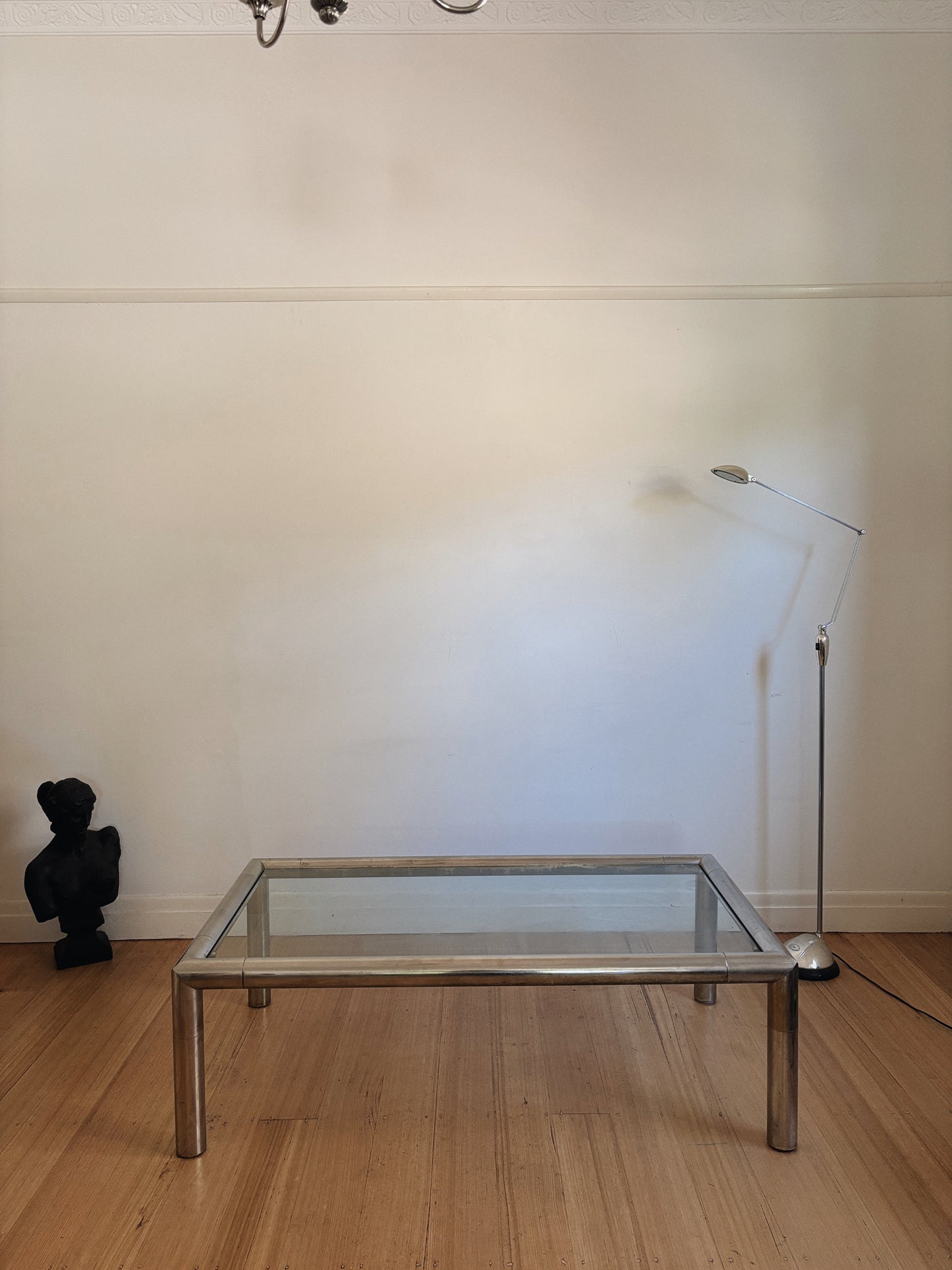 Vintage Chunky Chrome Coffee Table