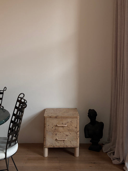 Light Burl bedside tables