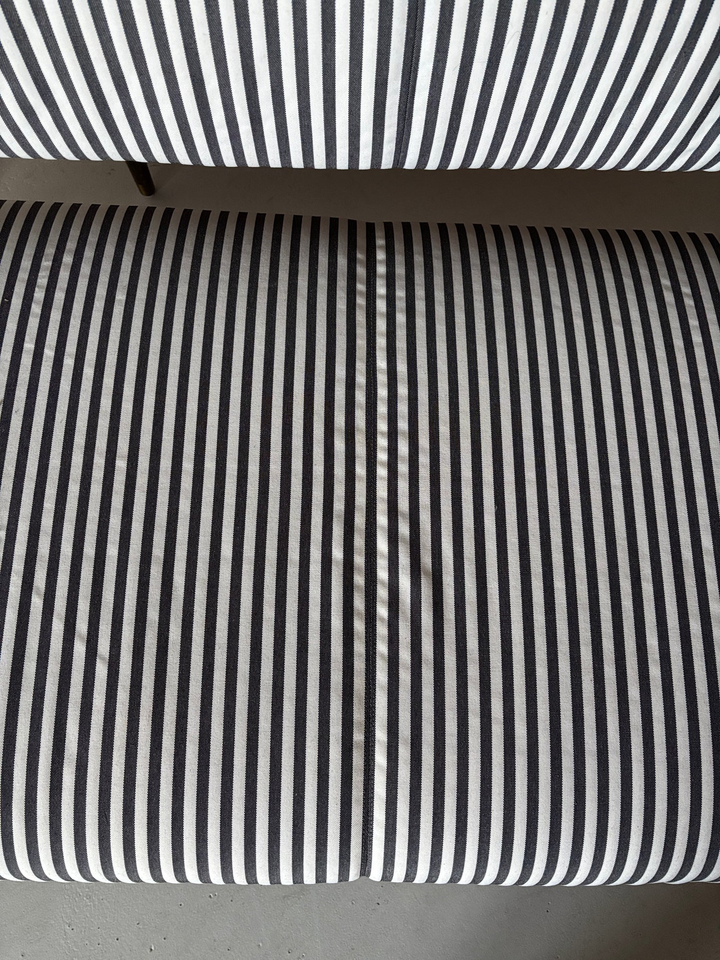Vintage Chrome + Stripe Sofa