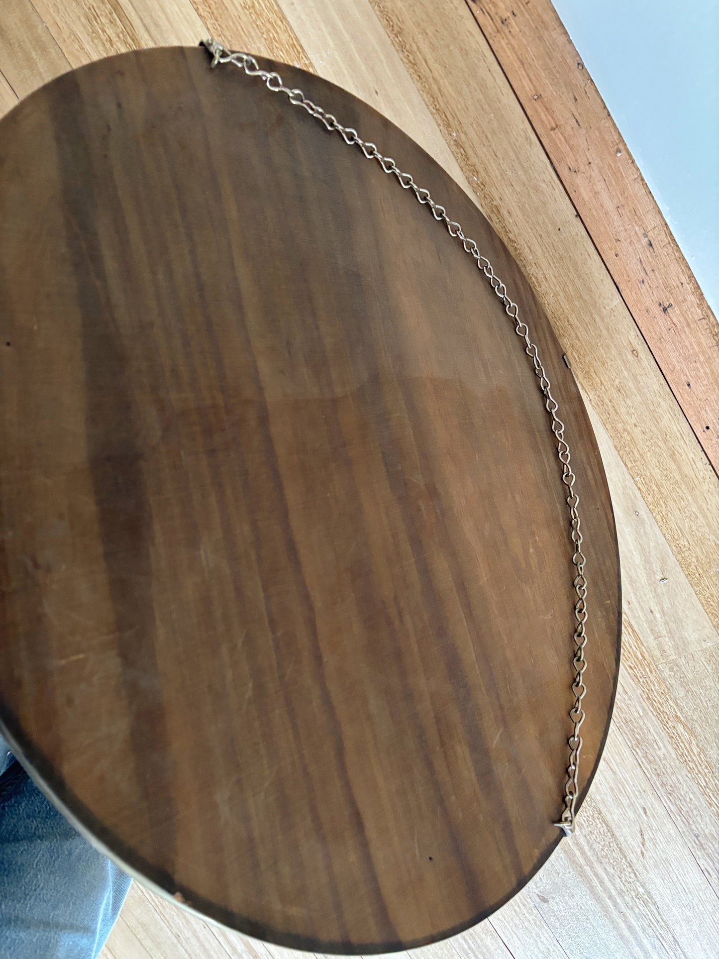 1970s Round Brass Mirror