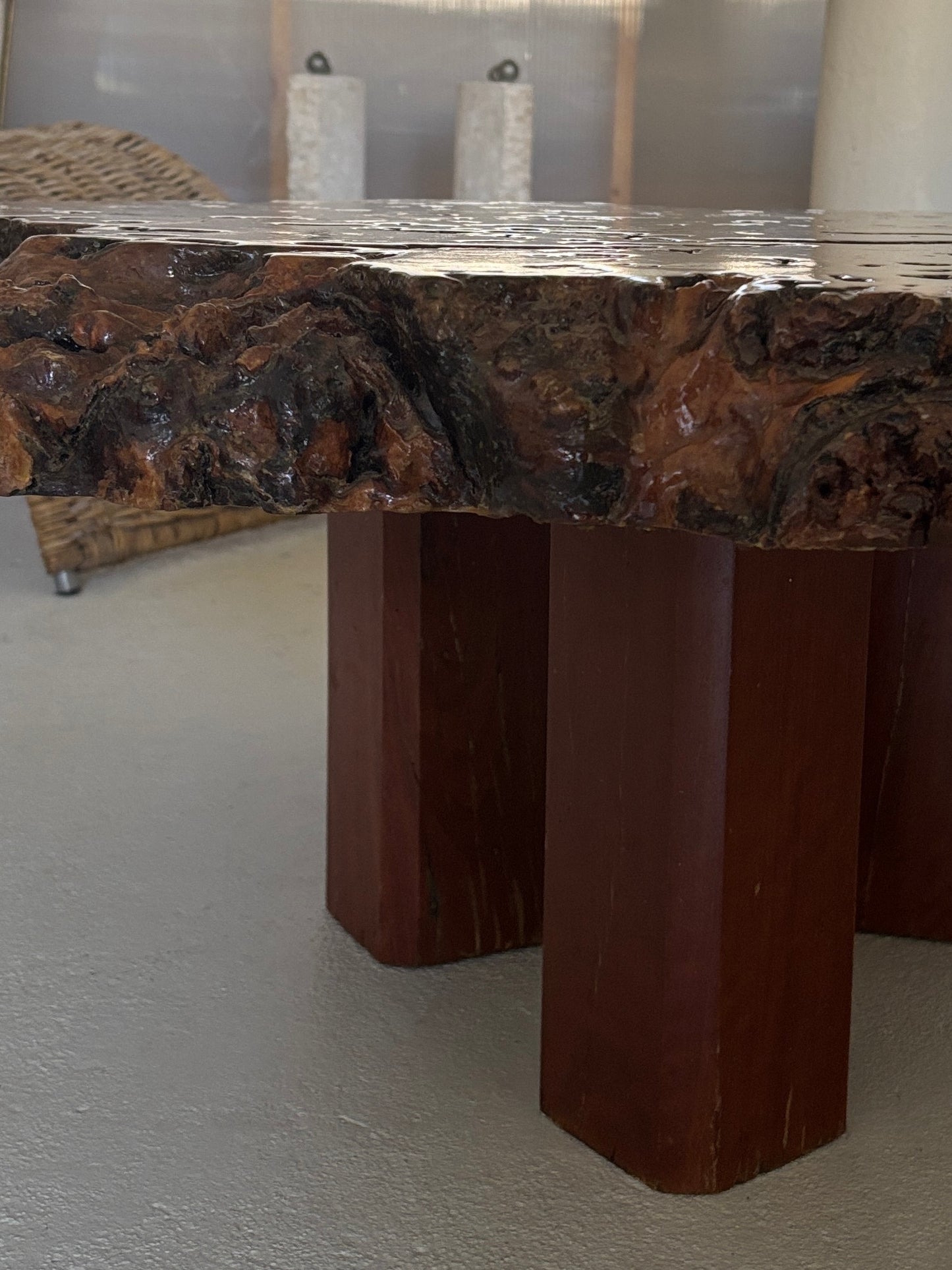 Organic Shaped Burl Coffee Table