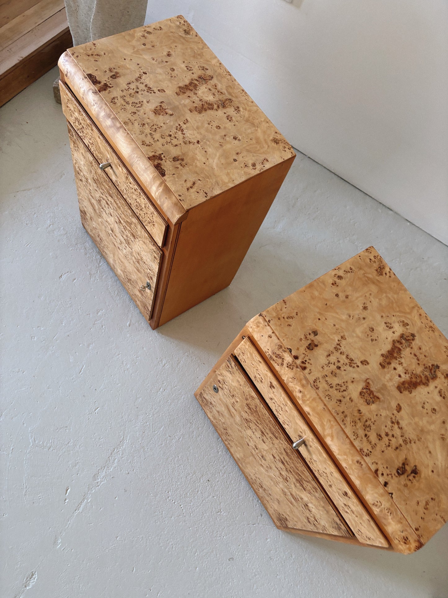 1950s Burl Bedside Tables