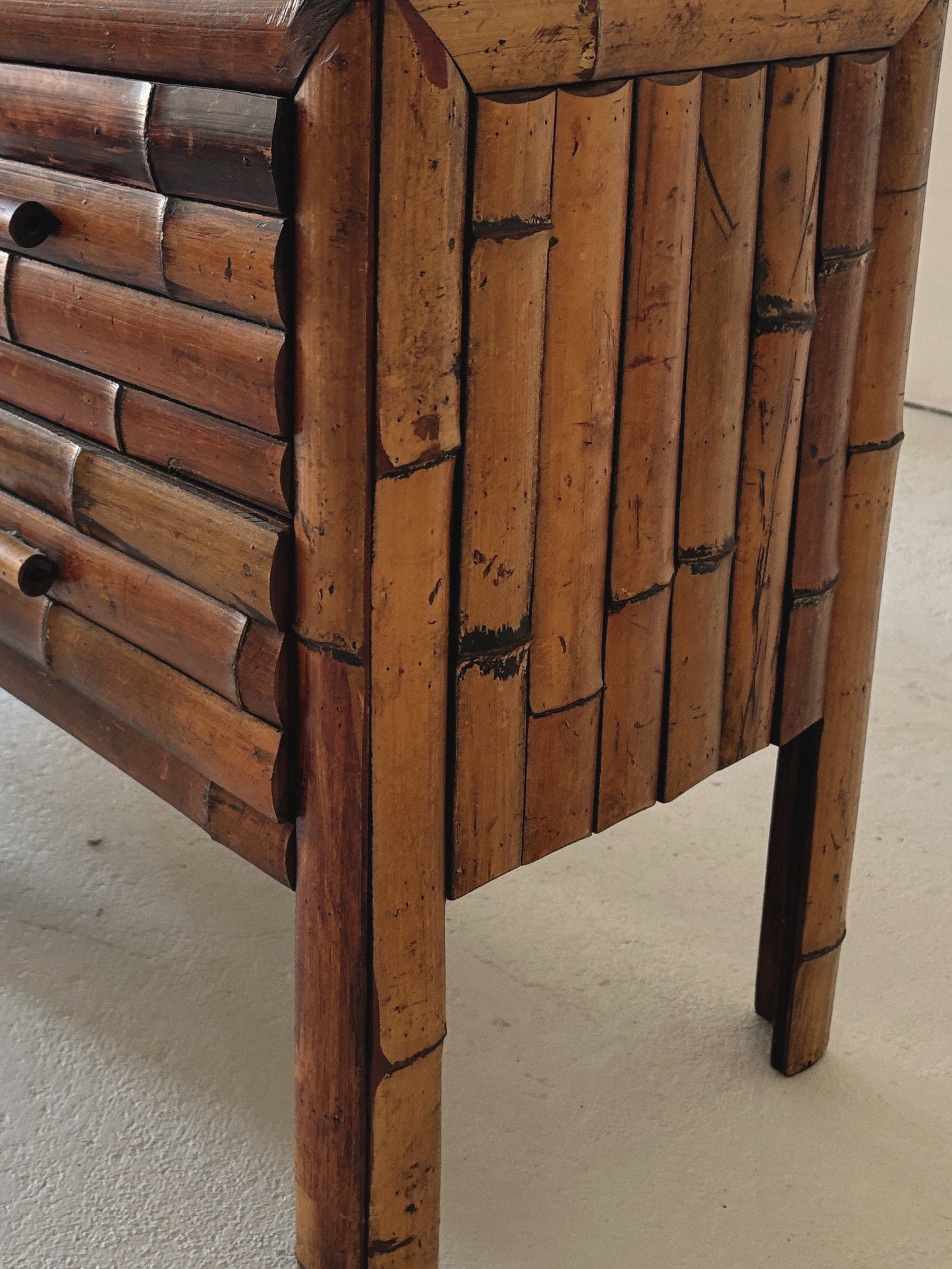 Dark Bamboo Bedside Tables