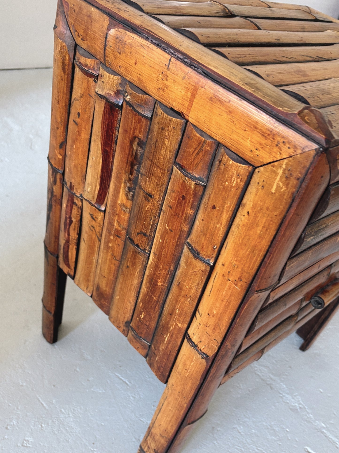 Dark Bamboo Bedside Tables