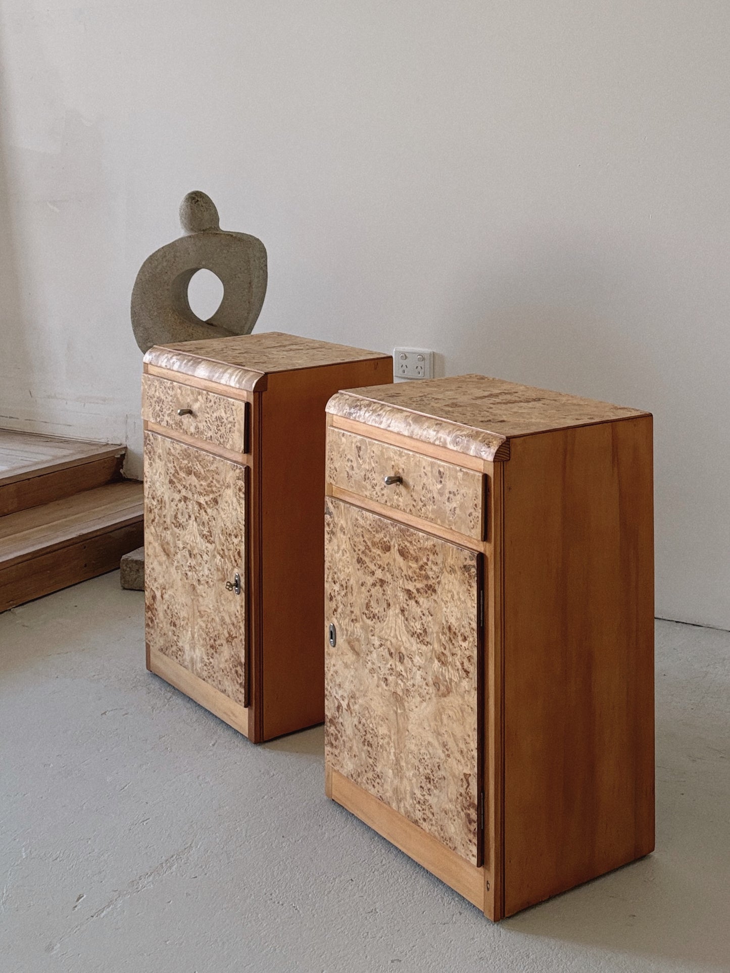 1950s Burl Bedside Tables
