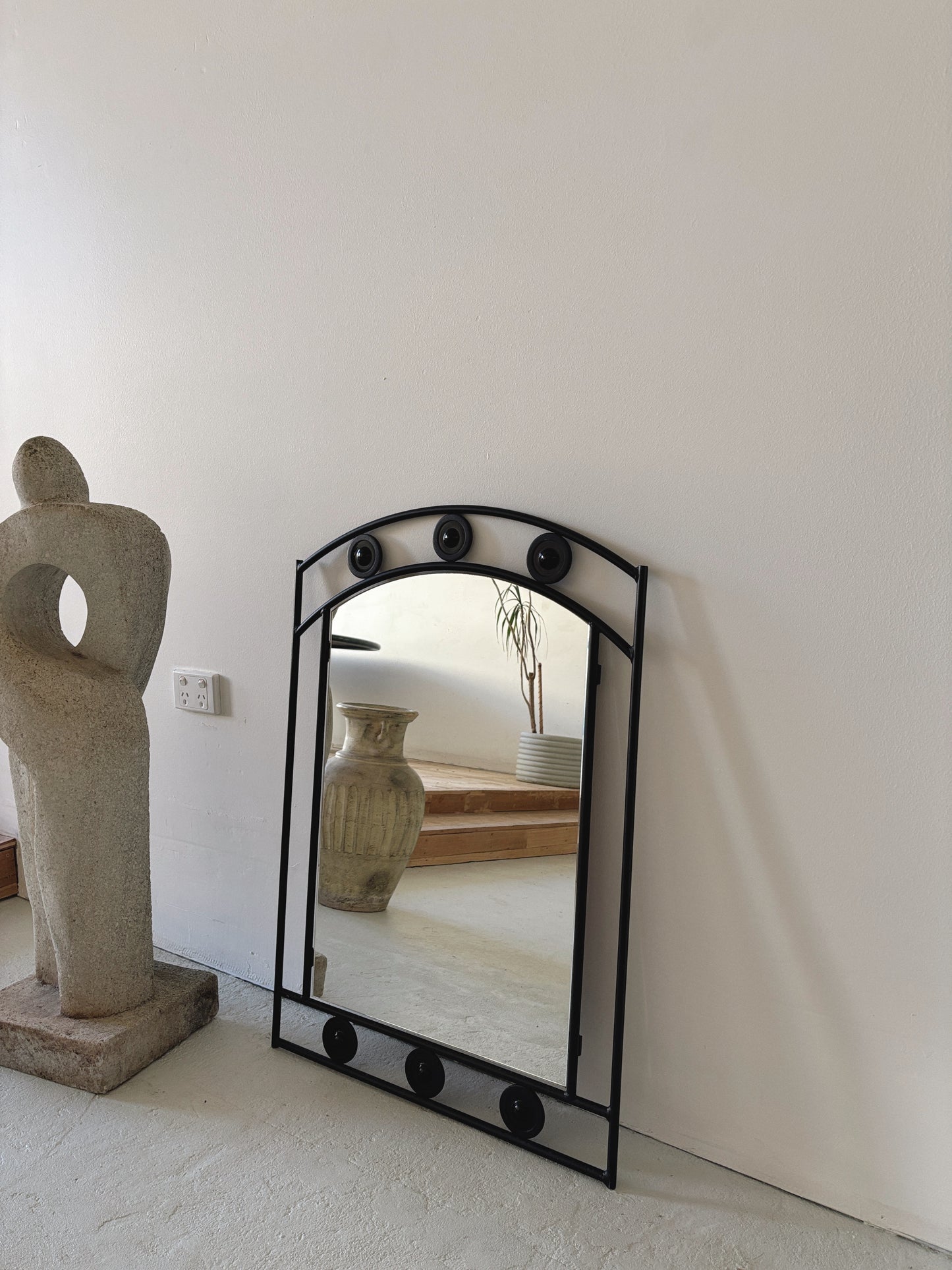Post Mod Wrought Iron Mirror