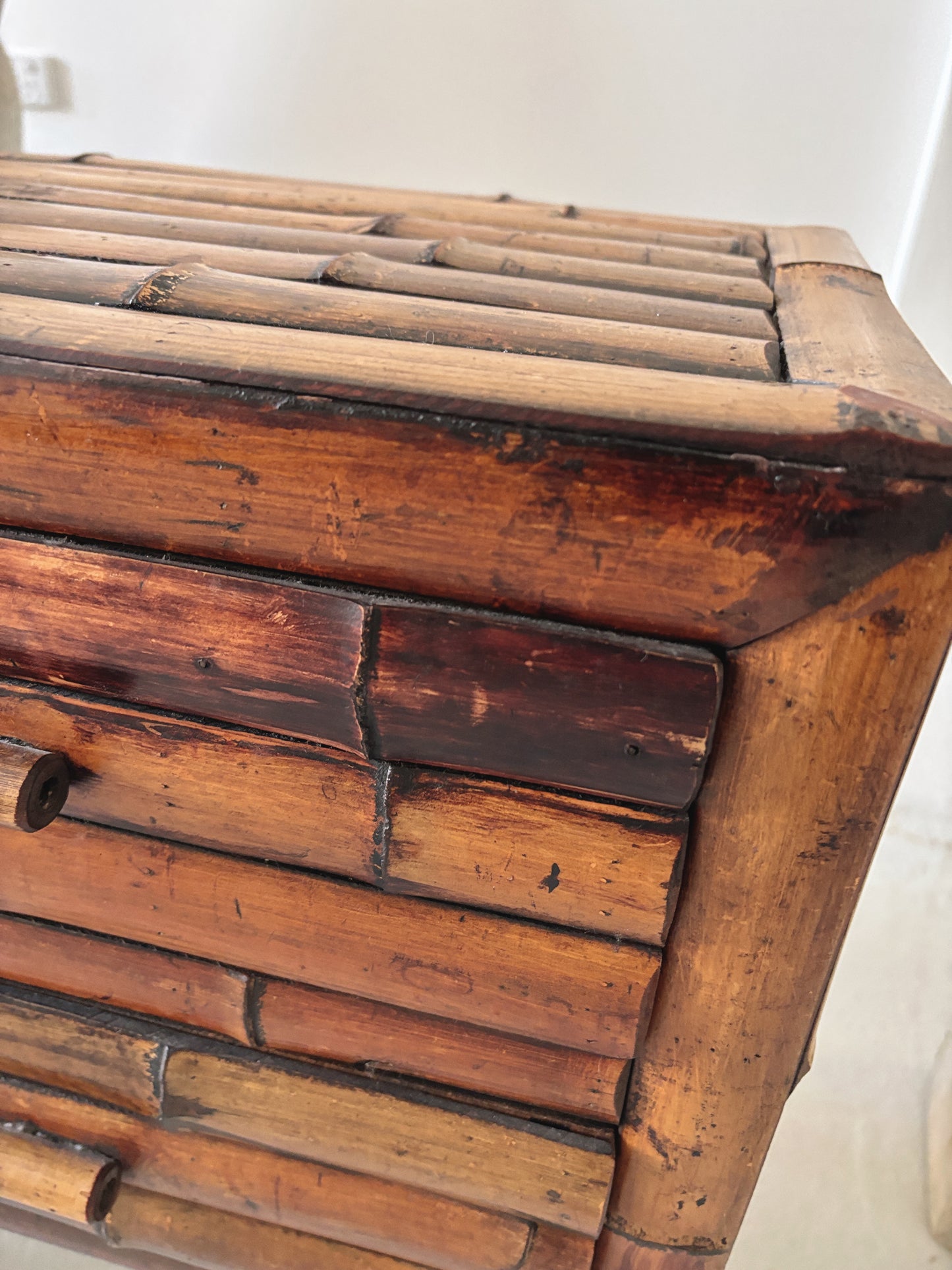 Dark Bamboo Bedside Tables