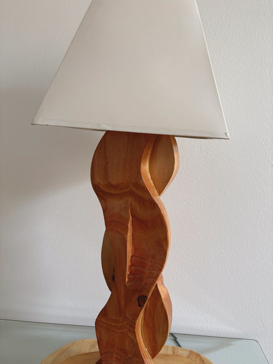 Hand Carved Timber Lamp