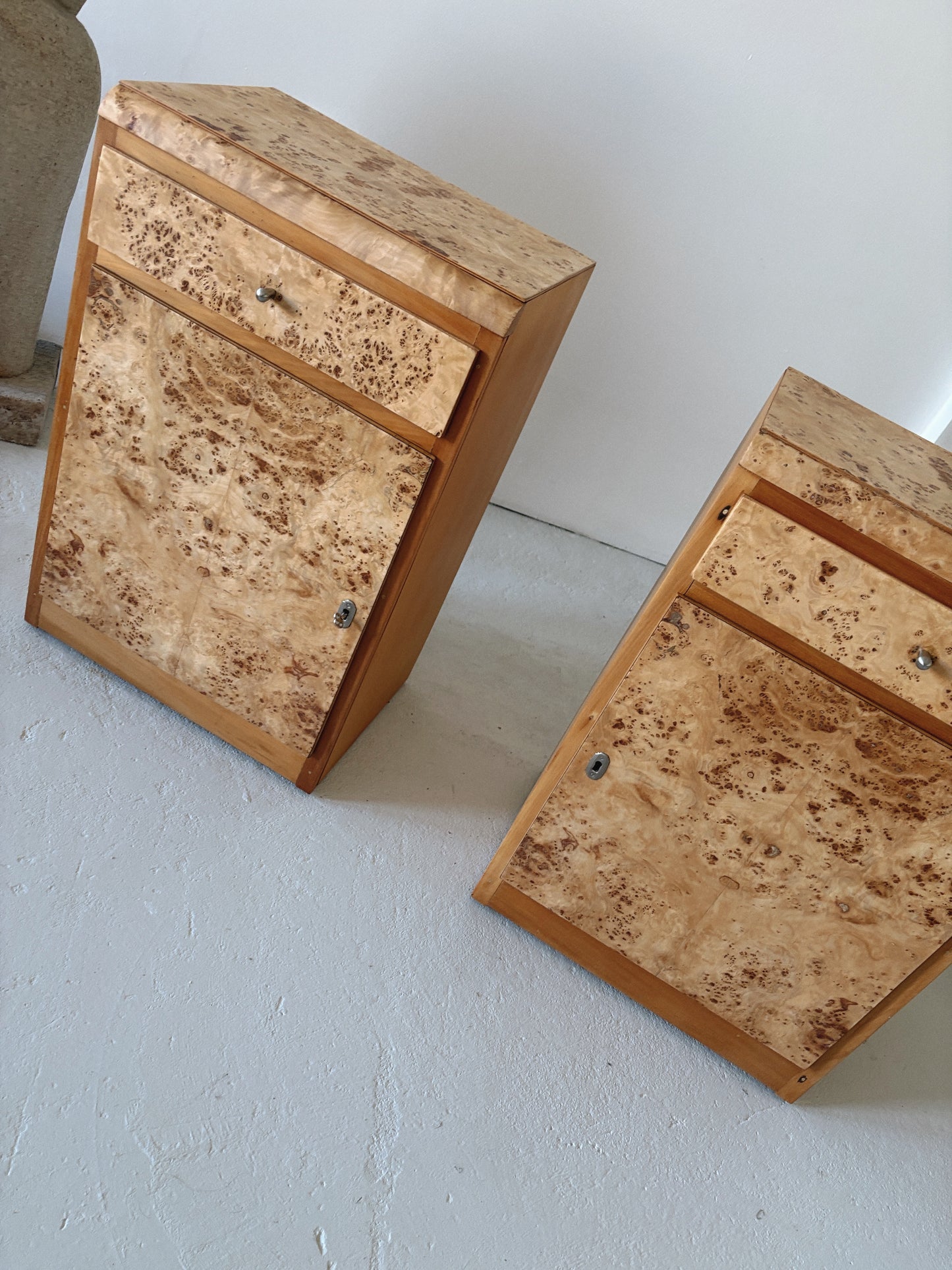1950s Burl Bedside Tables