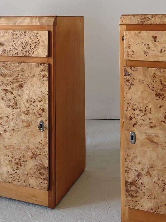 1950s Burl Bedside Tables