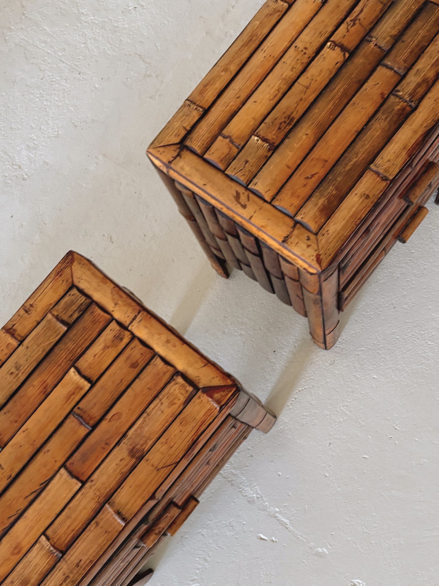 Dark Bamboo Bedside Tables