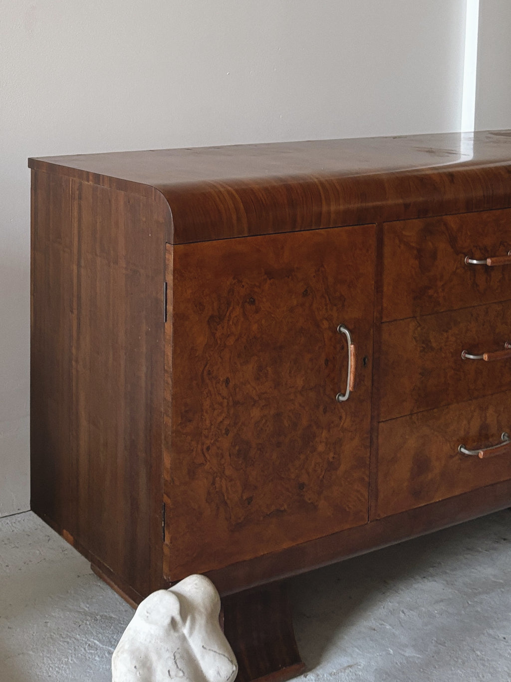 Art deco European Burl Sideboard