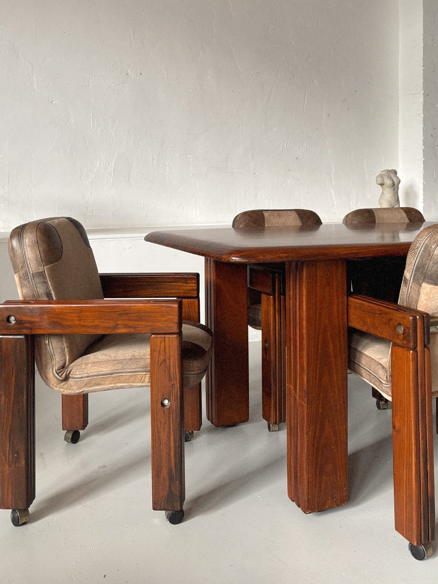 1970s Post + Rail 6 Seat Dining Setting