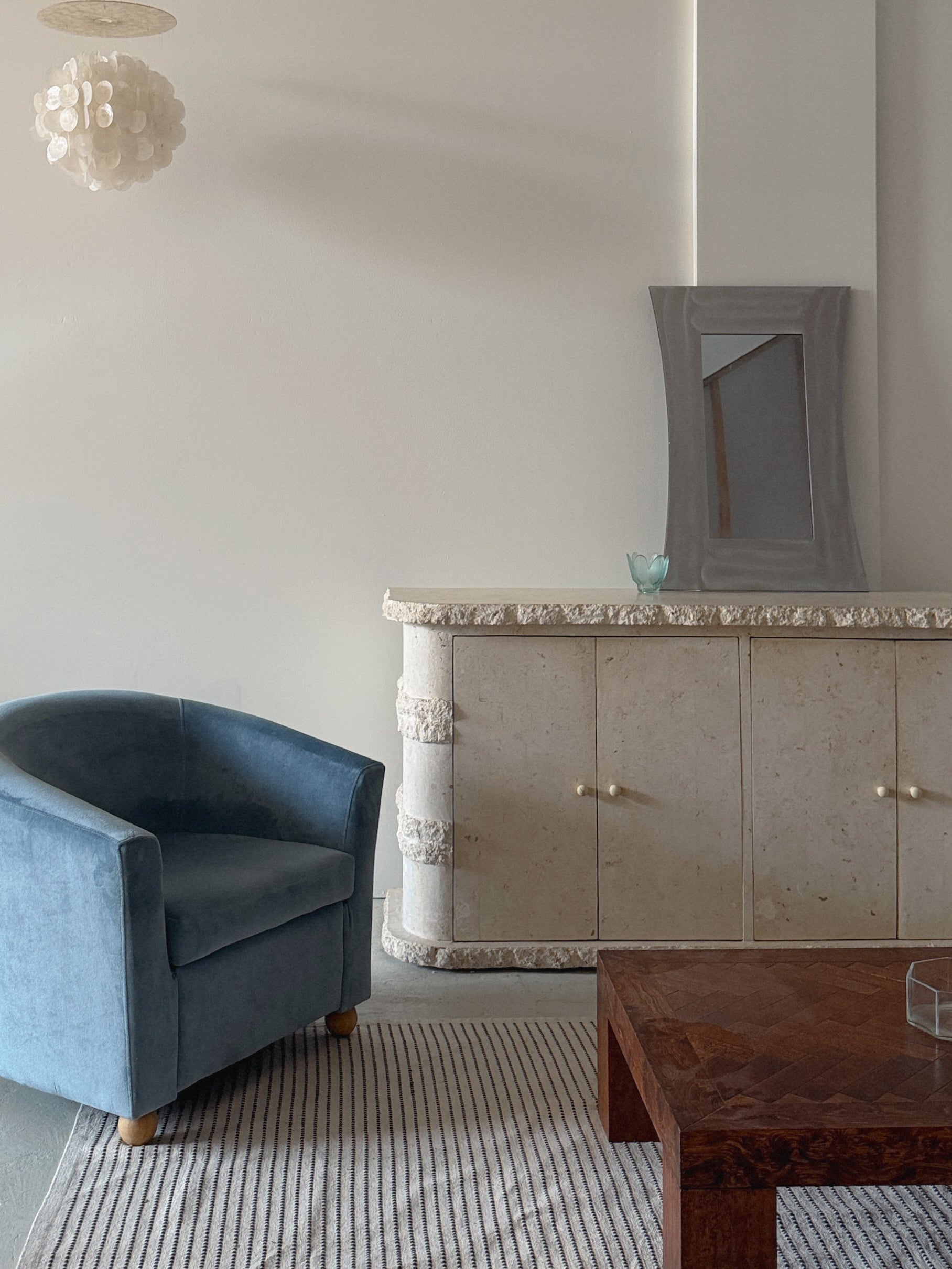 Blue Velvet Armchair