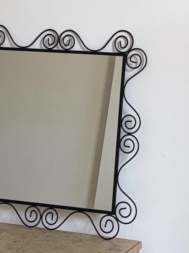 Black Spiral Mirror