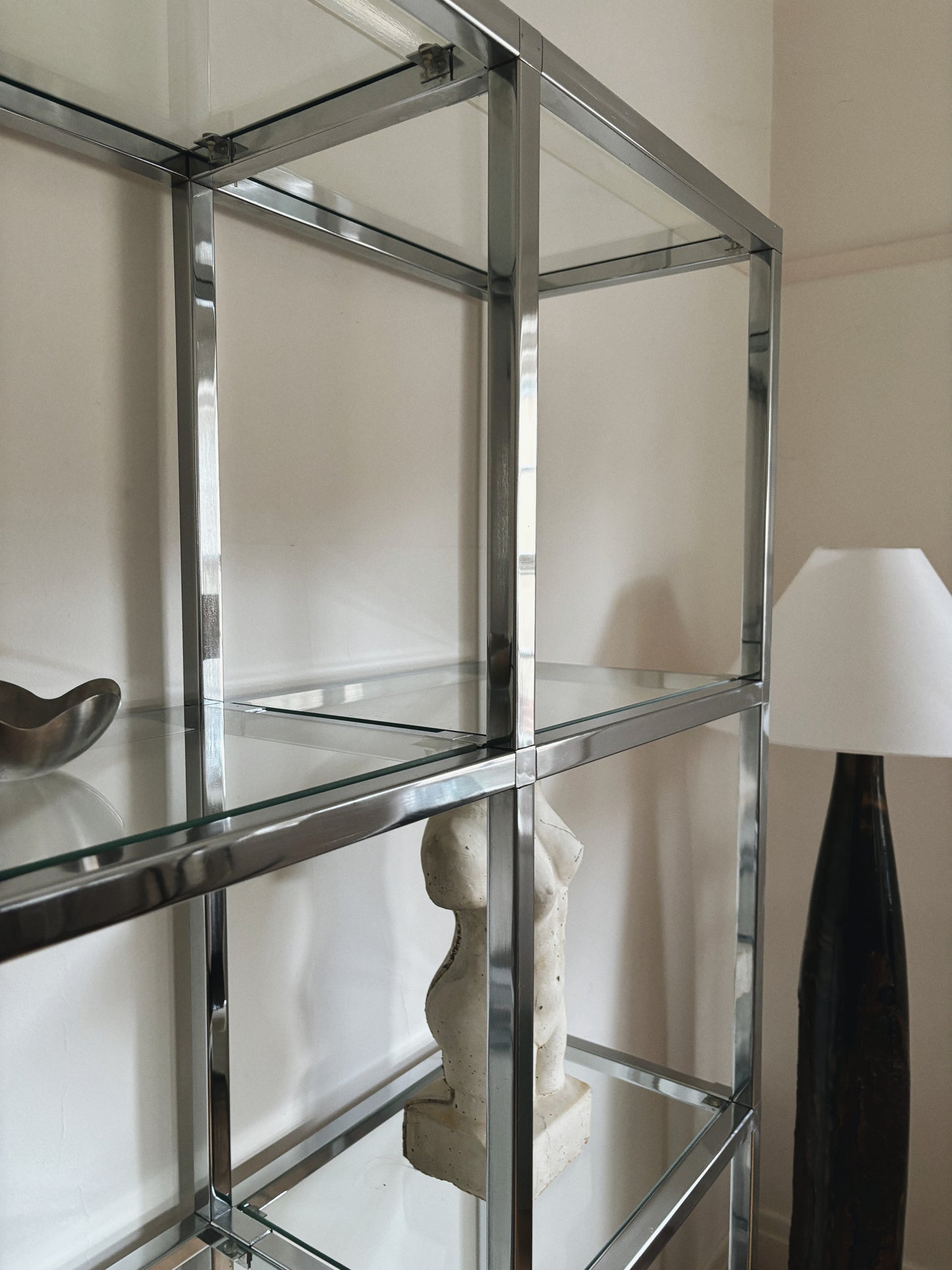 1990s Chrome Shelving Unit