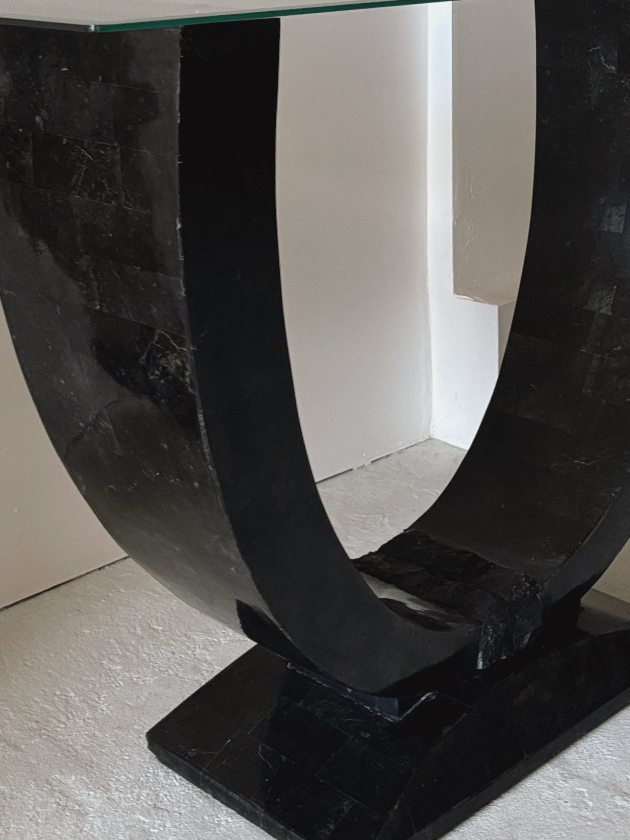 1980s Tessellated Stone Console Table