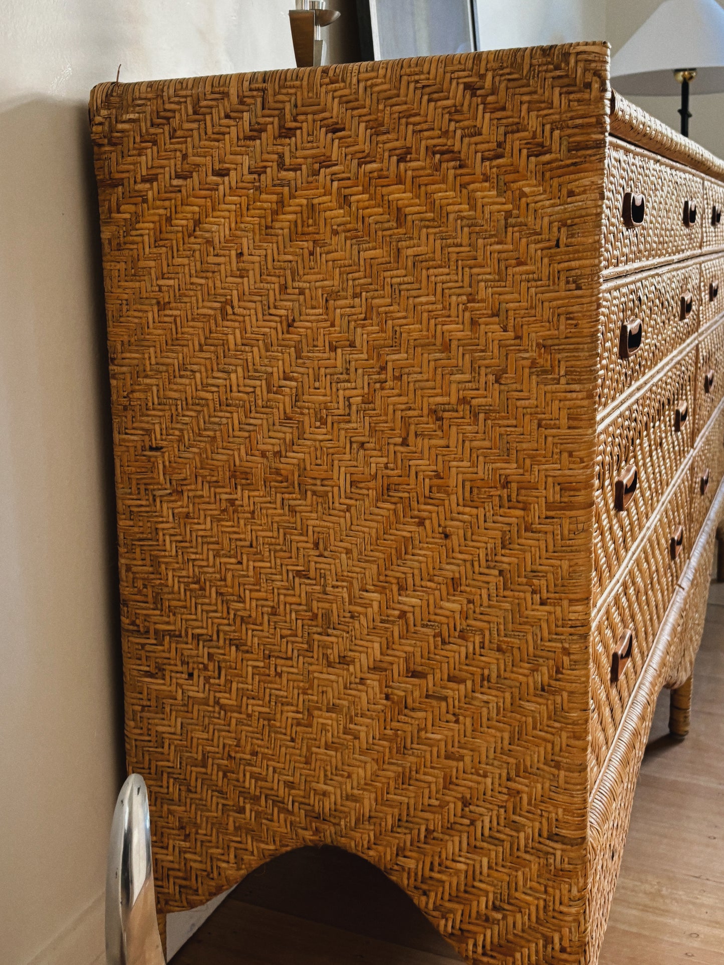 Mid Century Rattan Drawers