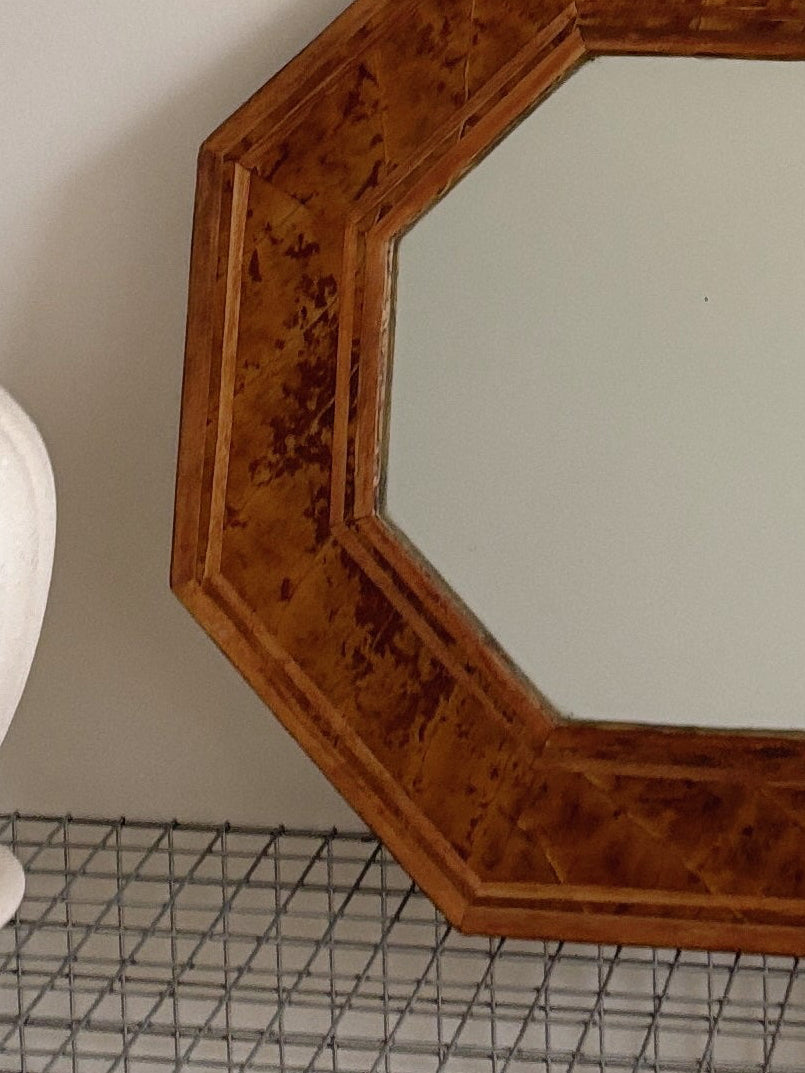 Burl Pattern Vintage Mirror