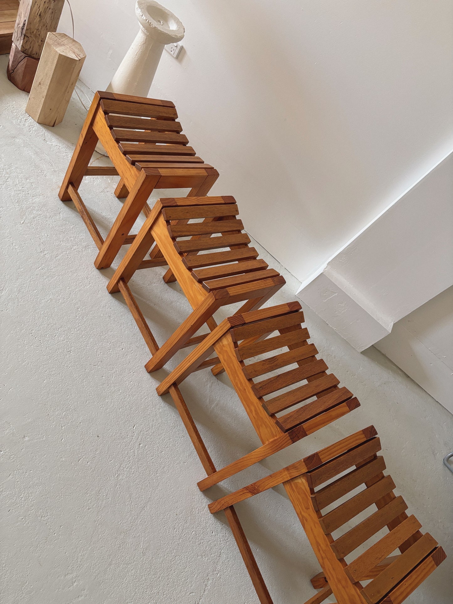 1970s Brutalist Stools