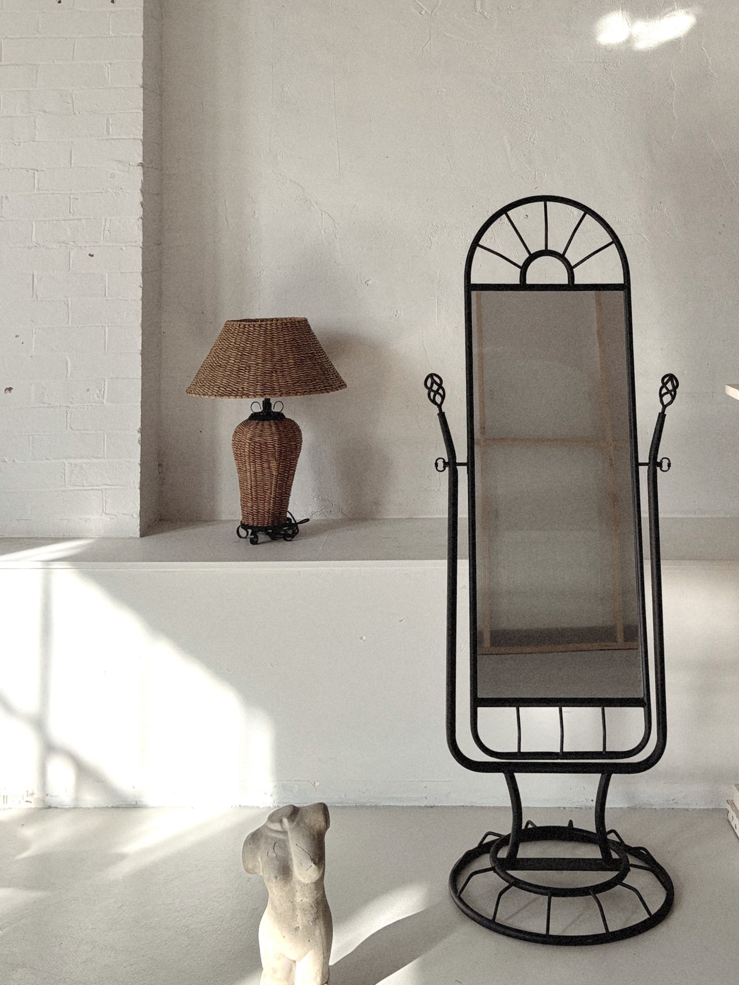 Embellished Steel Standing Mirror
