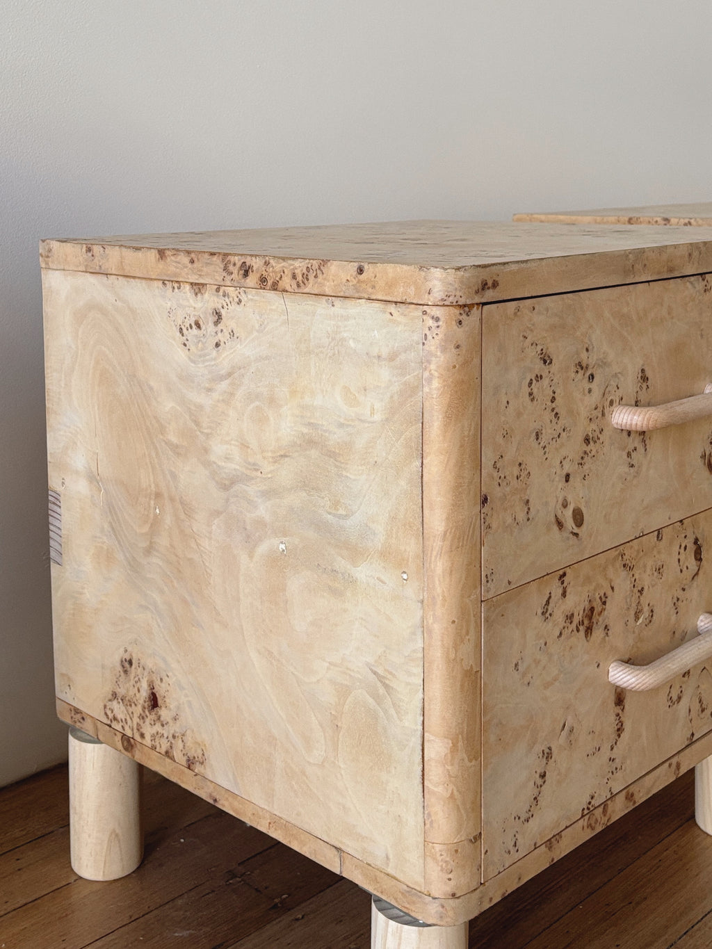 Light Burl bedside tables