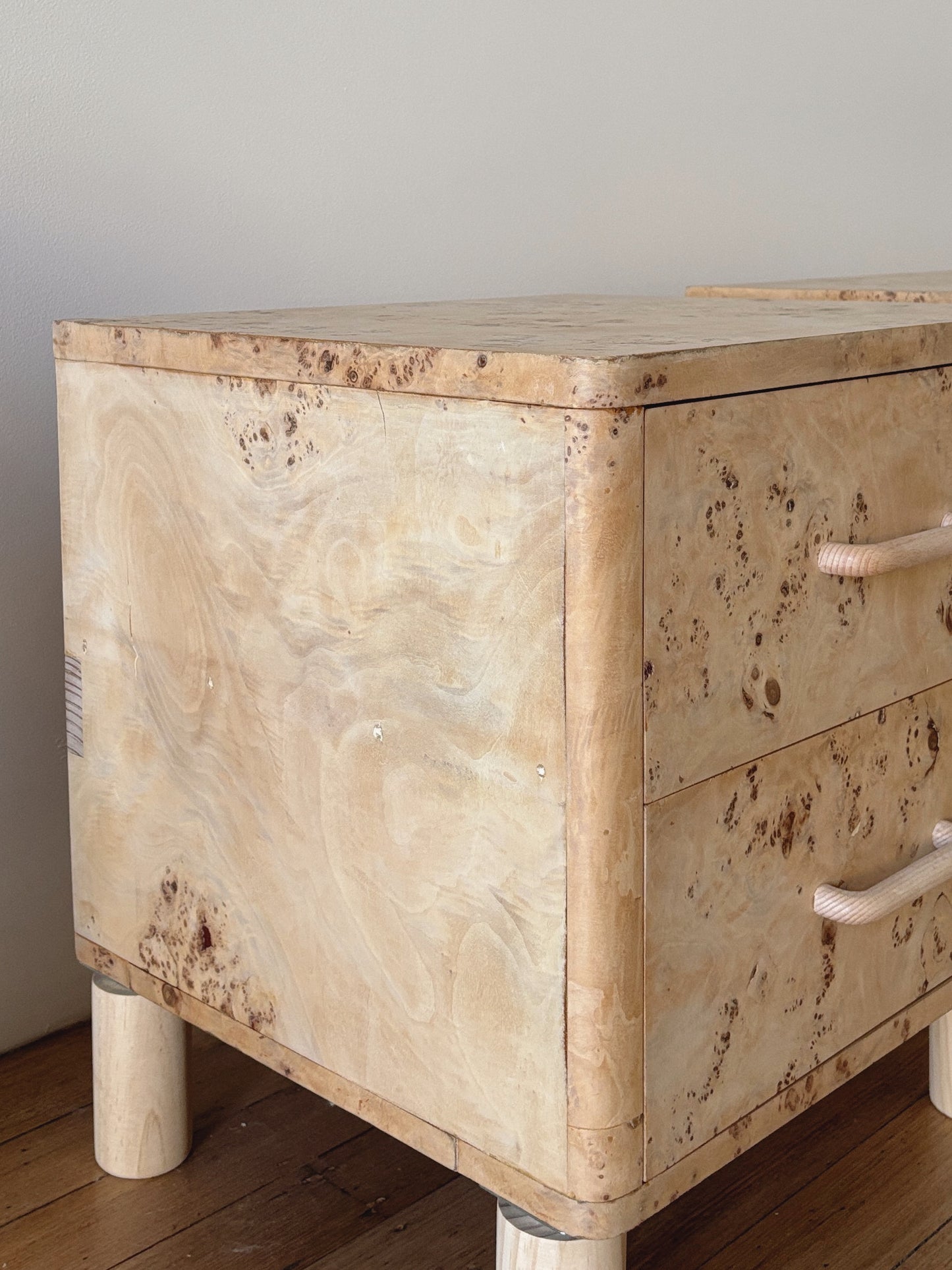 Light Burl bedside tables