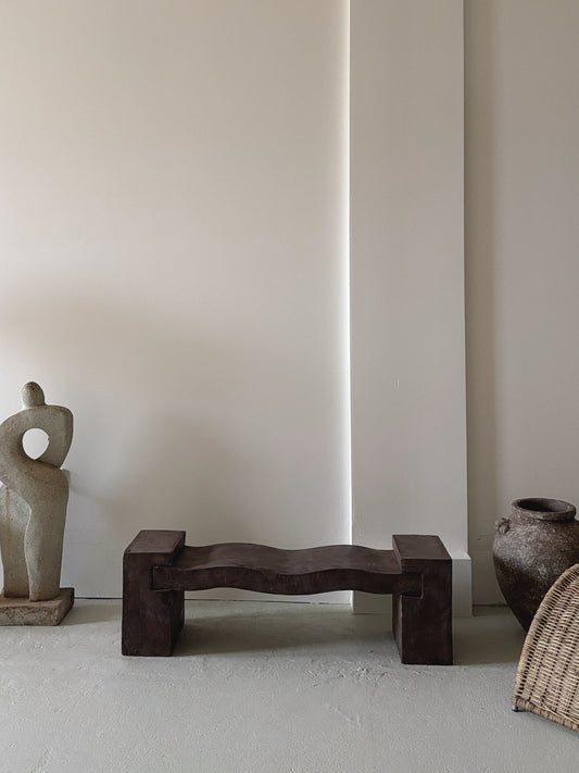 Sculptural Textured Wavy Bench