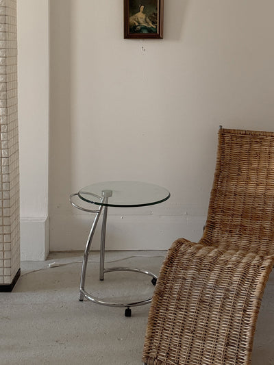 Chrome + Glass Side Table