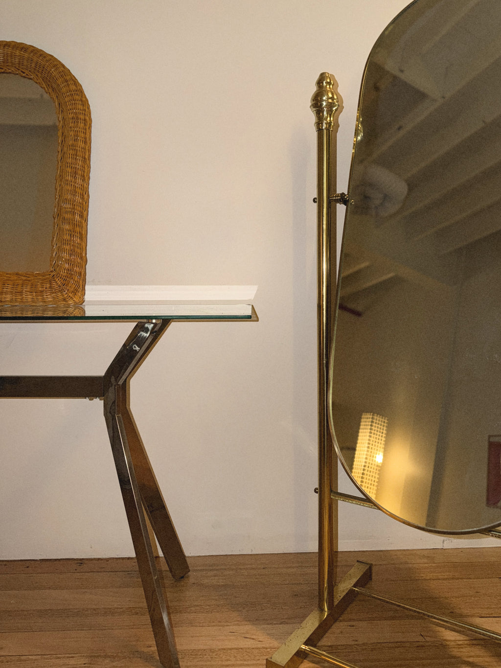 1970s Rattan Arch Mirror