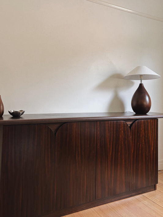 1980s Walnut Sideboard with Arch Detail