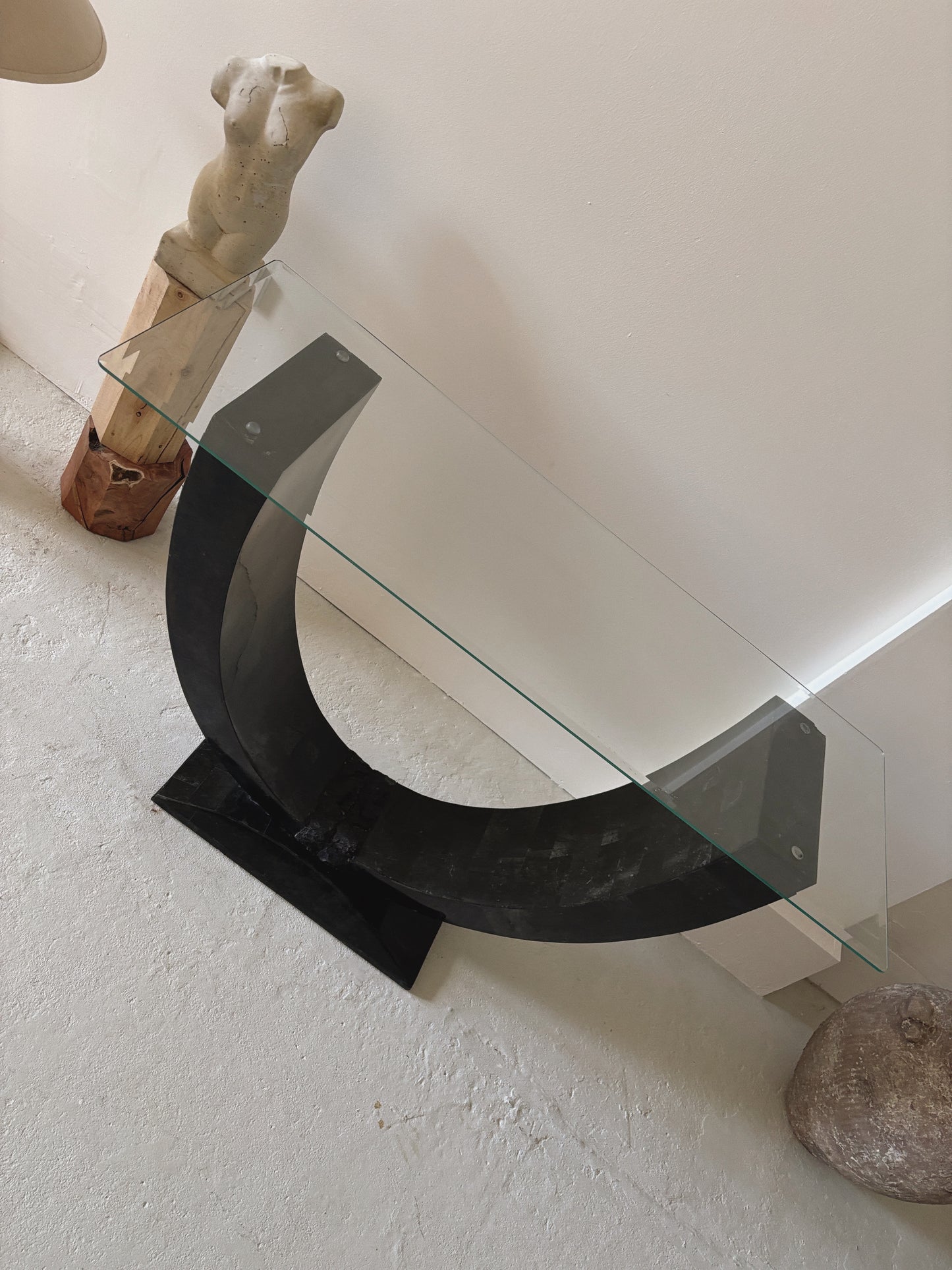1980s Tessellated Stone Console Table
