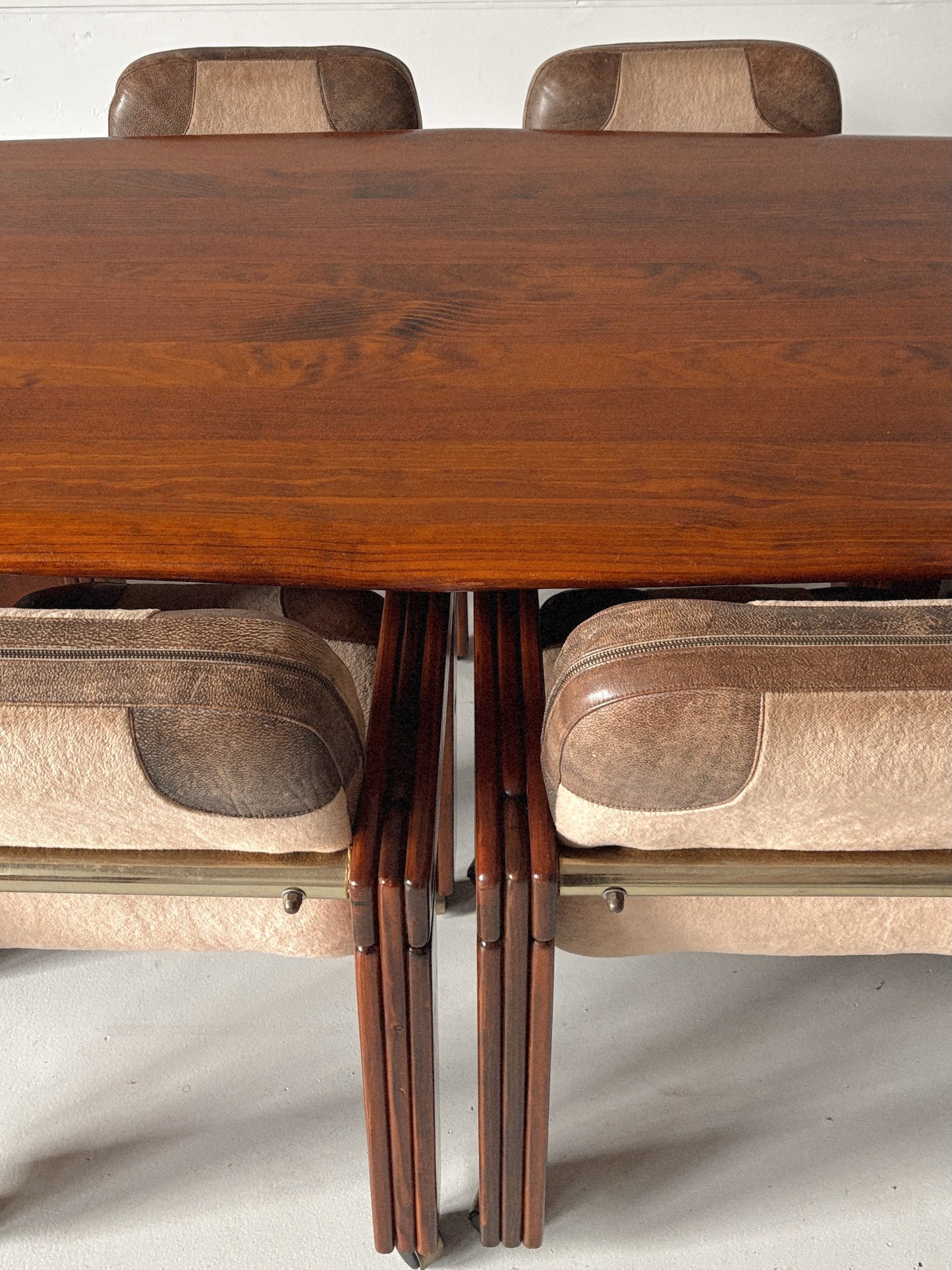 1970s Post + Rail 6 Seat Dining Setting