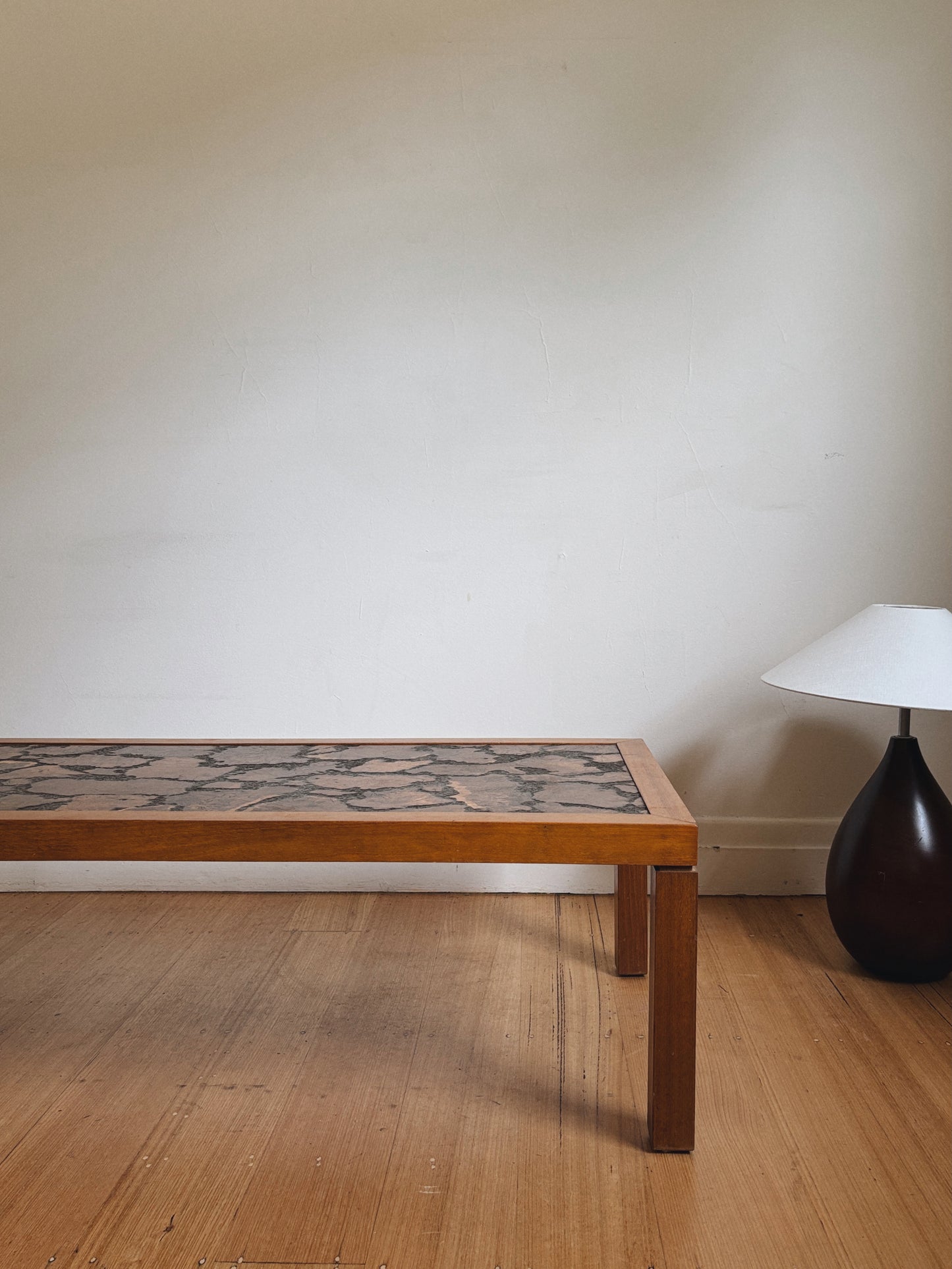 Mid Century Burl Inlay Coffee Table