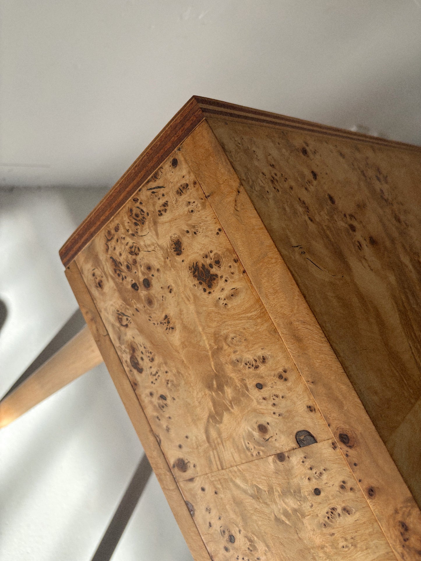 Single Draw Burl Bedside Tables