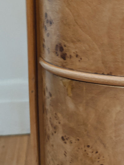 Curve Front Burl Drawers