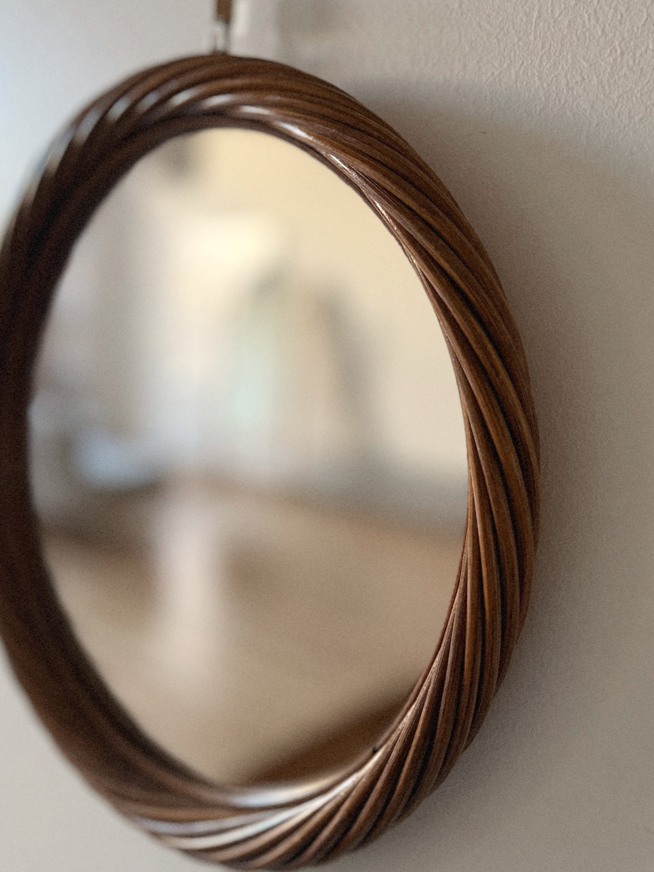Round Bamboo Mirror