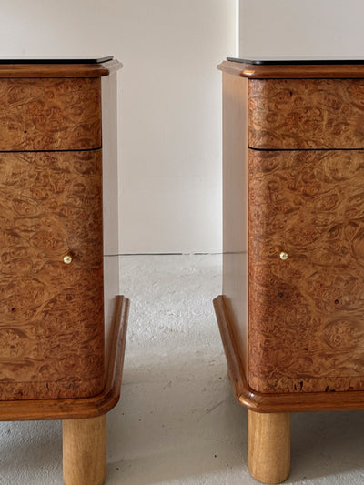 Walnut Burl Bedside Tables