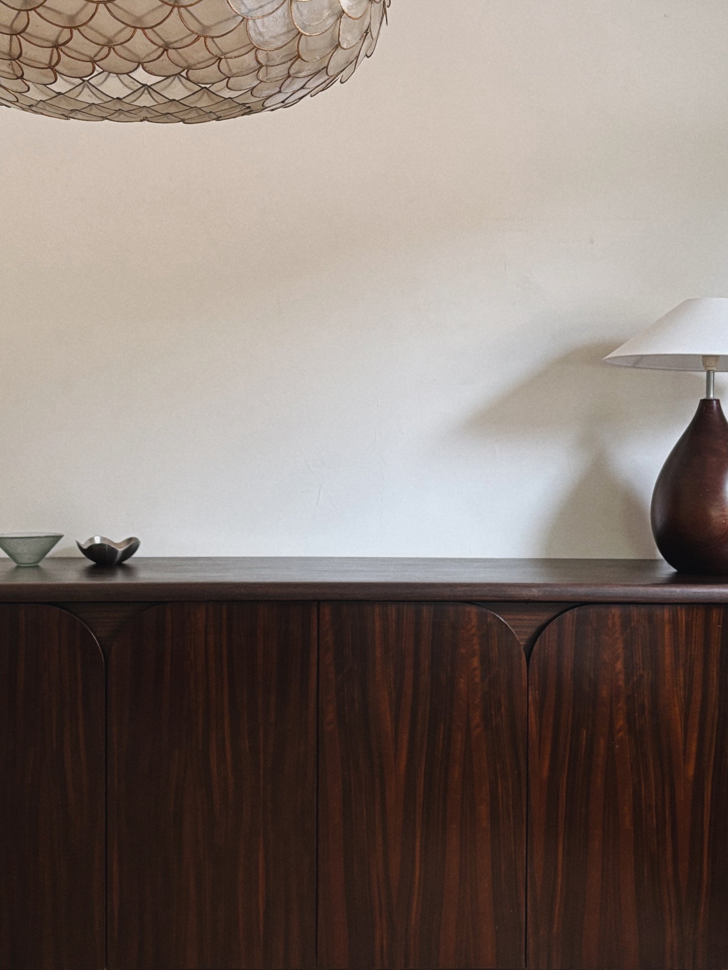 1980s Walnut Sideboard with Arch Detail