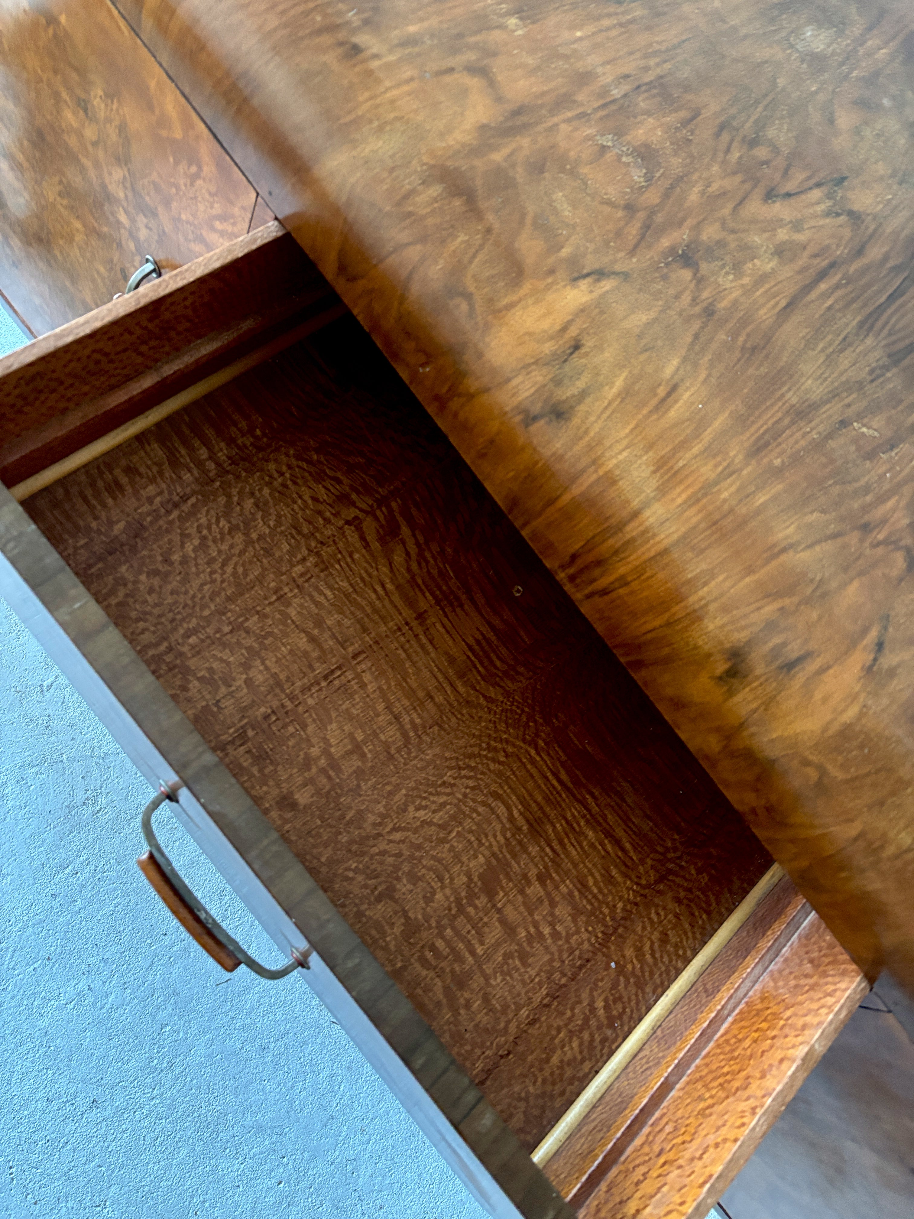 Art deco European Burl Sideboard
