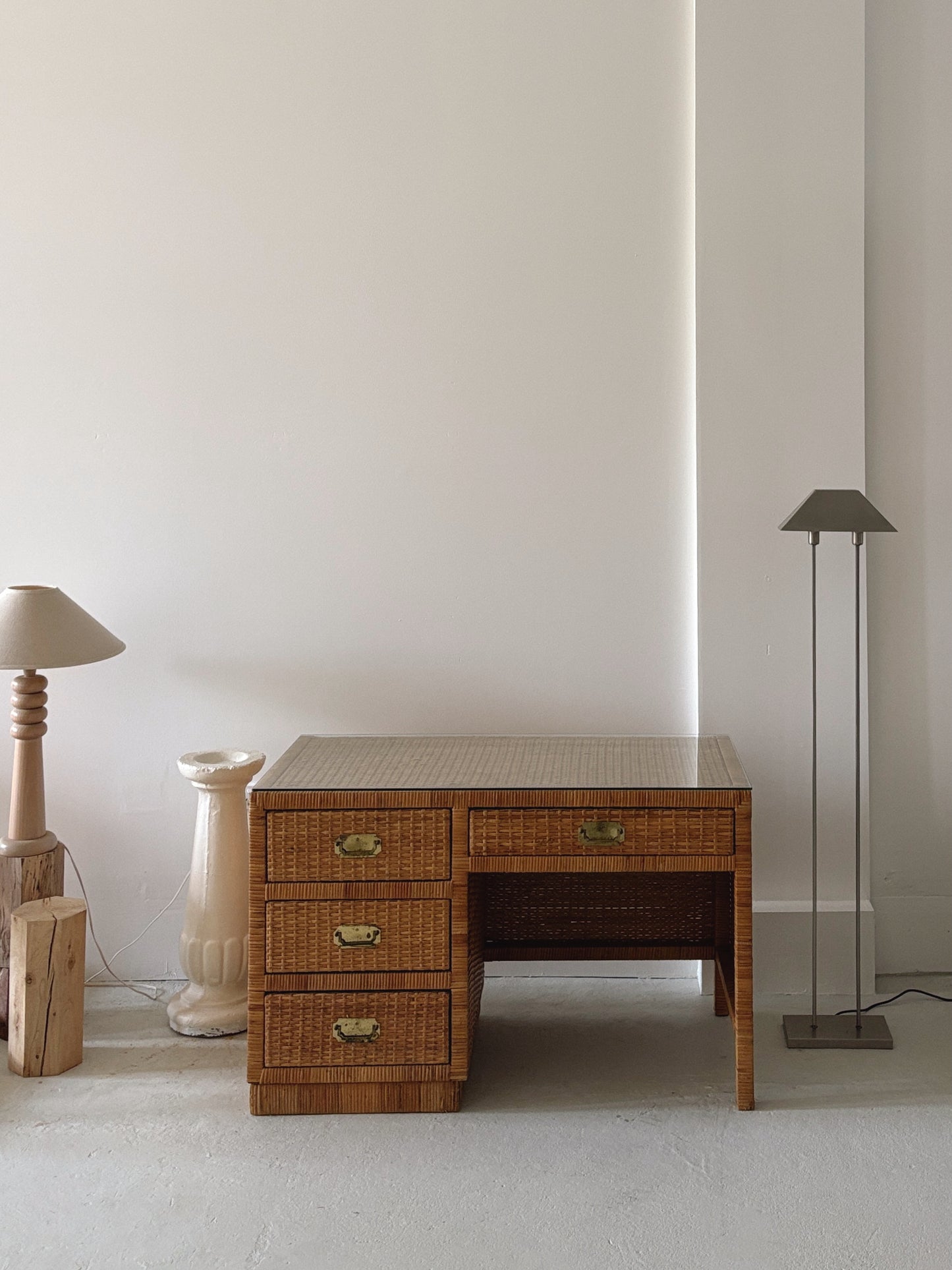 1970s Rattan Desk