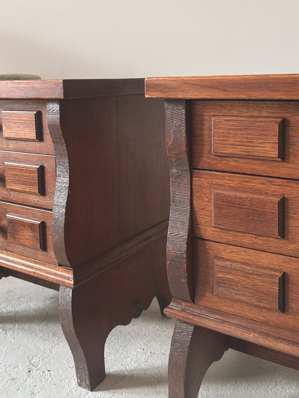 Set of 1970s Geometric Bedside Tables