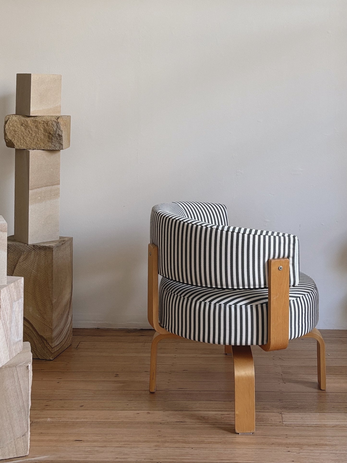 Vintage Ikea Swivel Chair in Stripe