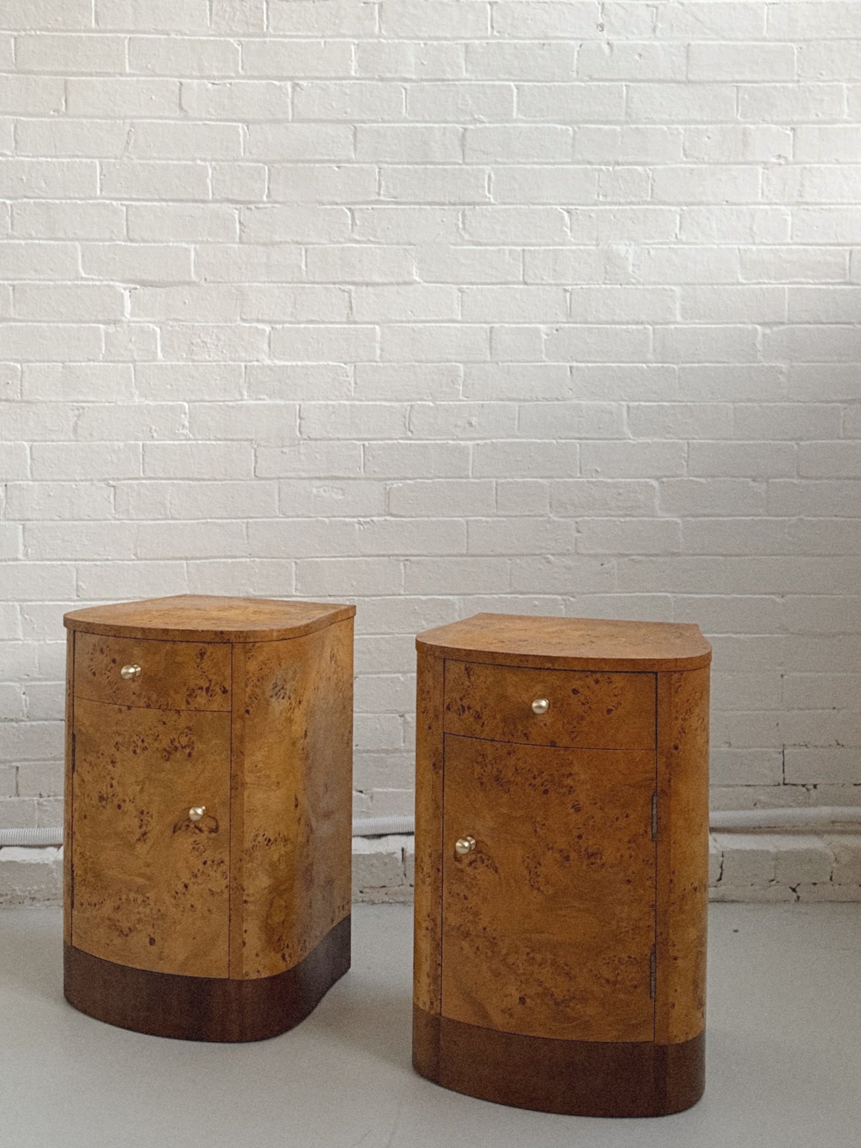 Burl + Walnut Bedside Tables