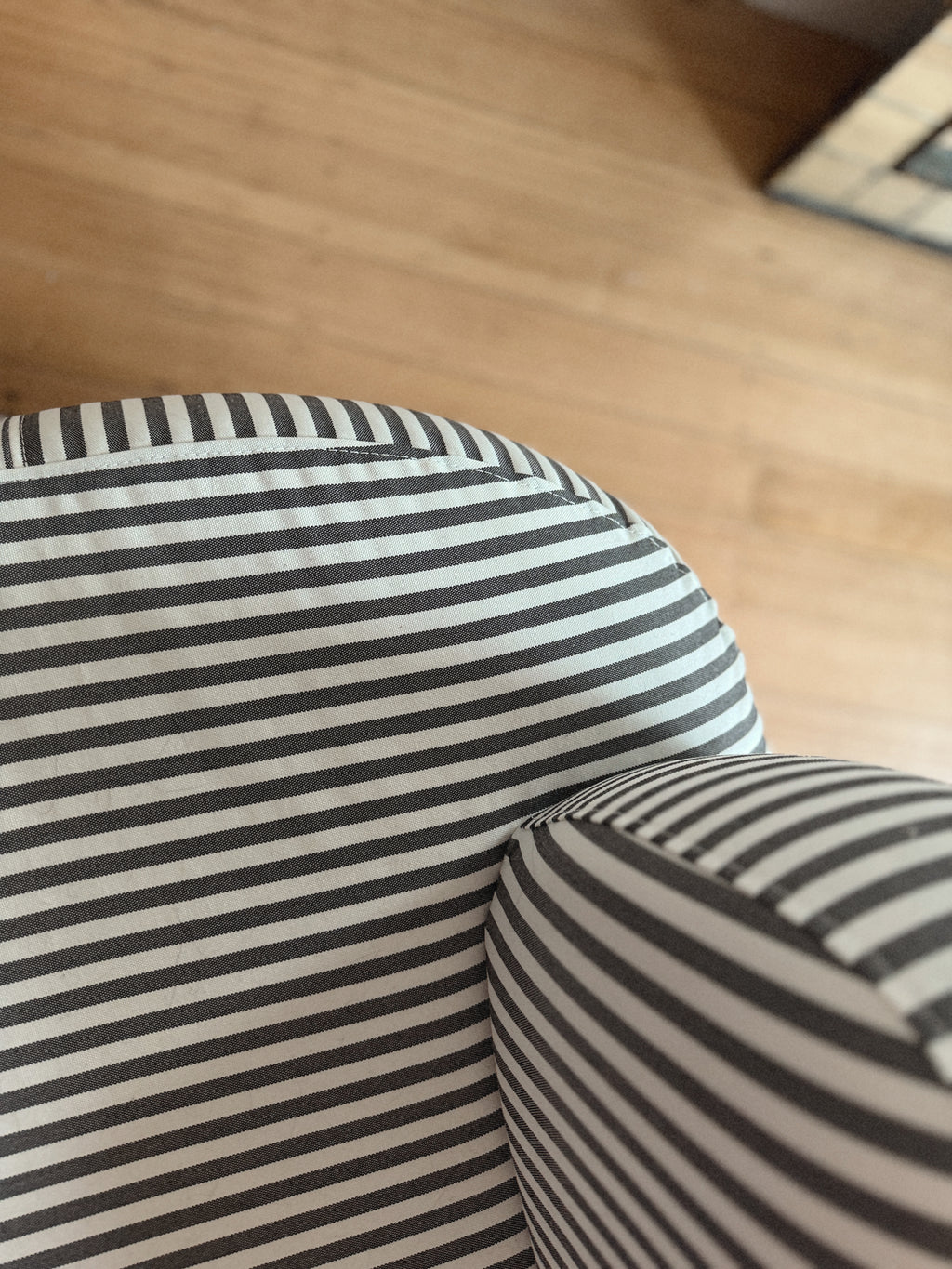 Custom Chrome + Stripe Curve Sofa